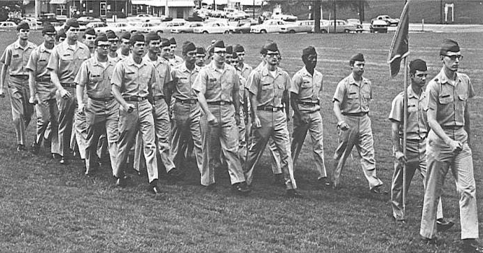 ROTC cadets on Bowman Field