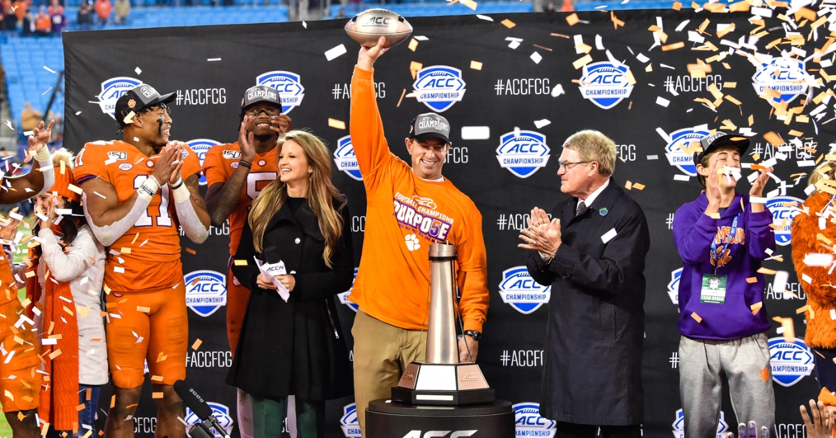 Clemson has won the ACC crown five years in a row and could find things a little tougher in a 2020 season.