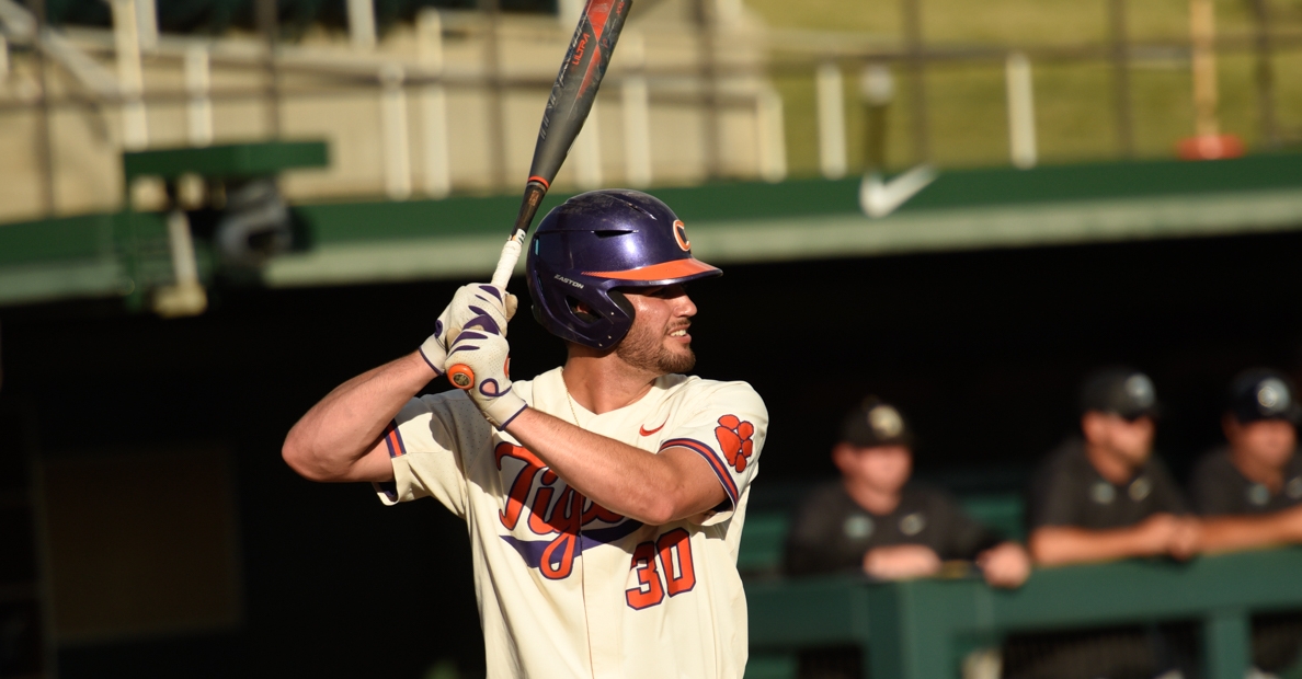 Davis Sharpe returned to the mound on Tuesday and has made an impact at the plate. (Clemson athletics photo)
