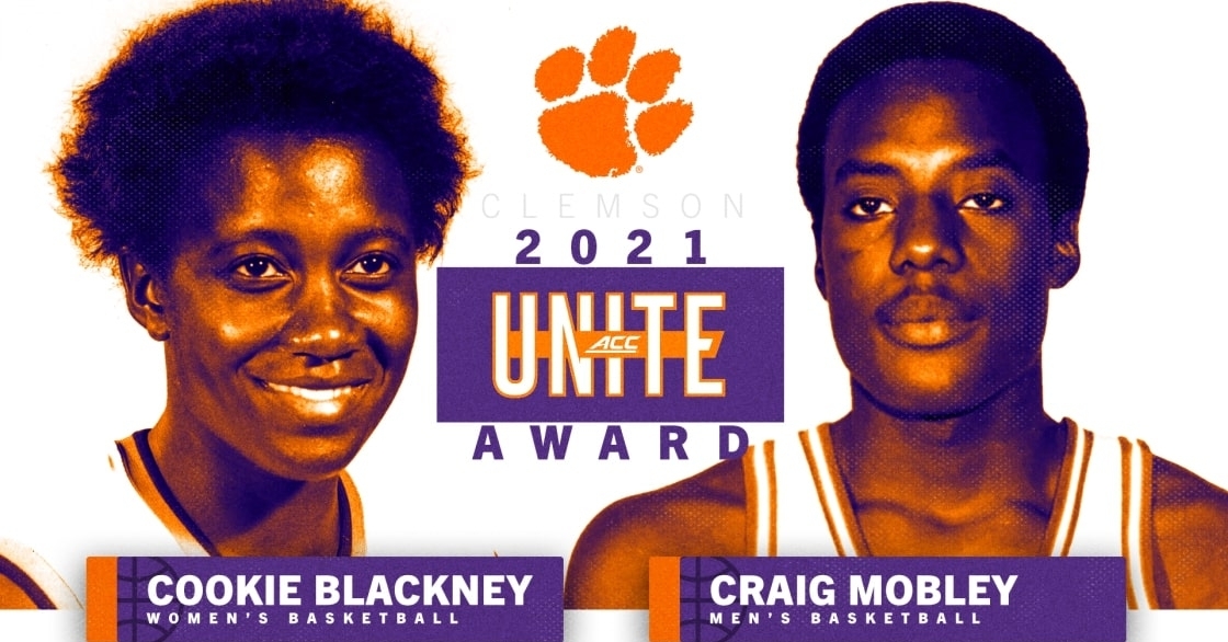 The ACC's inaugural UNITE Award goes to Cookie Blackney and Craig Mobley from Clemson. (Graphic per Clemson Athletics)