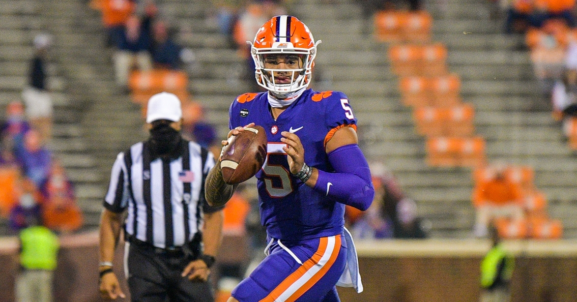 Uiagalelei is set to lead the Clemson offense for at least a couple of the seasons in ESPN's window (ACC photo).
