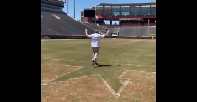 Dabo Swinney coached him on the finest points of running down the hill