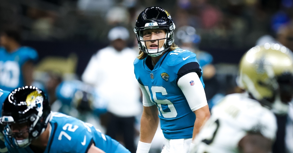 PFF sees Trevor Lawrence making a "huge leap" in year two with the Jaguars. (Photo: Stephen Lew / USATODAY)