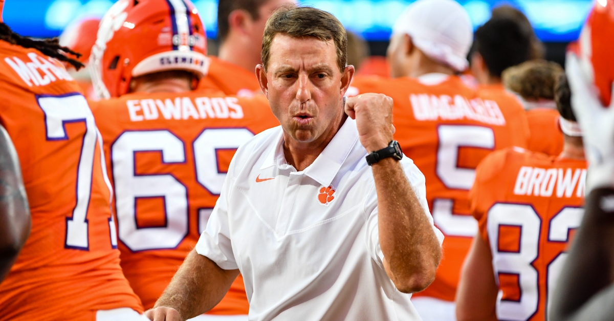Swinney reacts during the loss to Georgia.