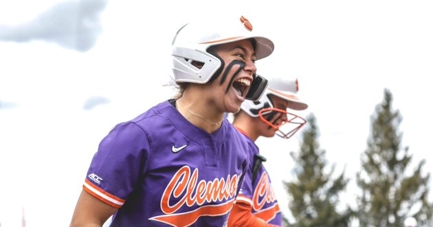 Logoleo hit multiple home runs as Clemson finished 29-5 in ACC play and reached 40 wins overall. (Clemson athletics photo)