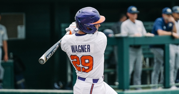 Max Wagner hit his 22nd home run of the season in the big win. (Clemson baseball twitter photo)