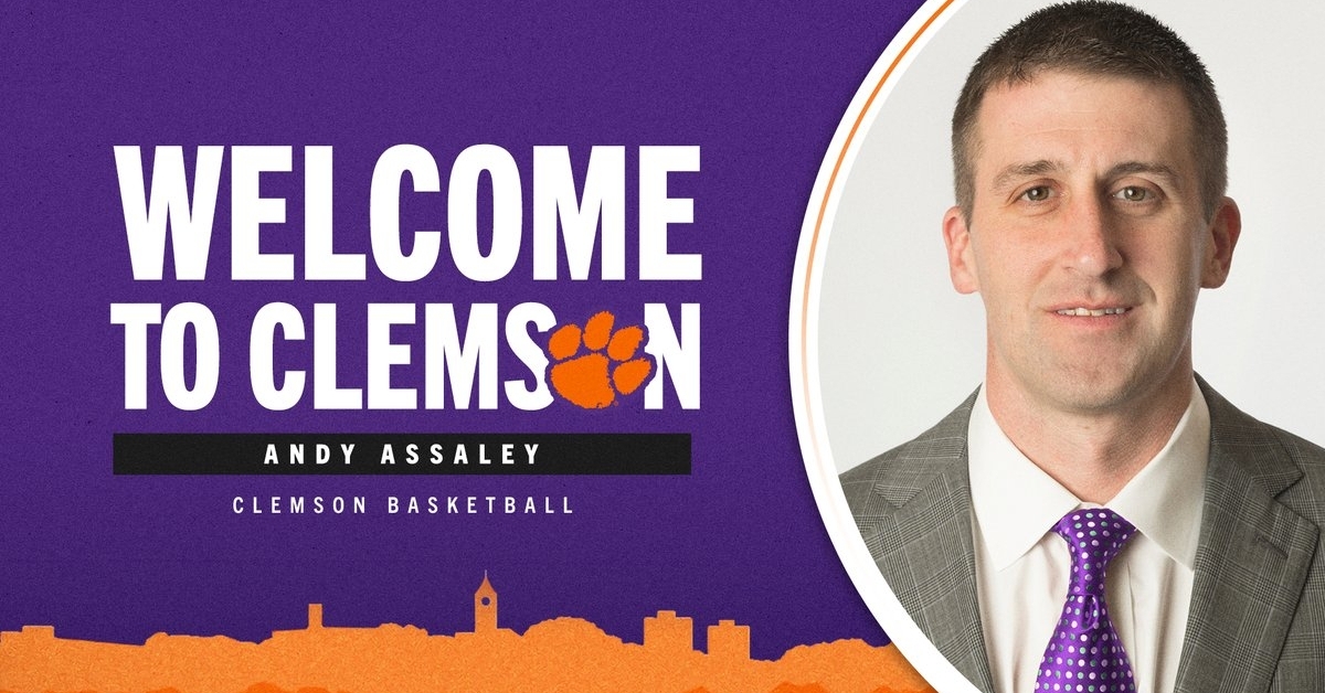 Andy Asseley joins the Clemson side of the men's basketball rivalry now (Clemson athletics graphic).