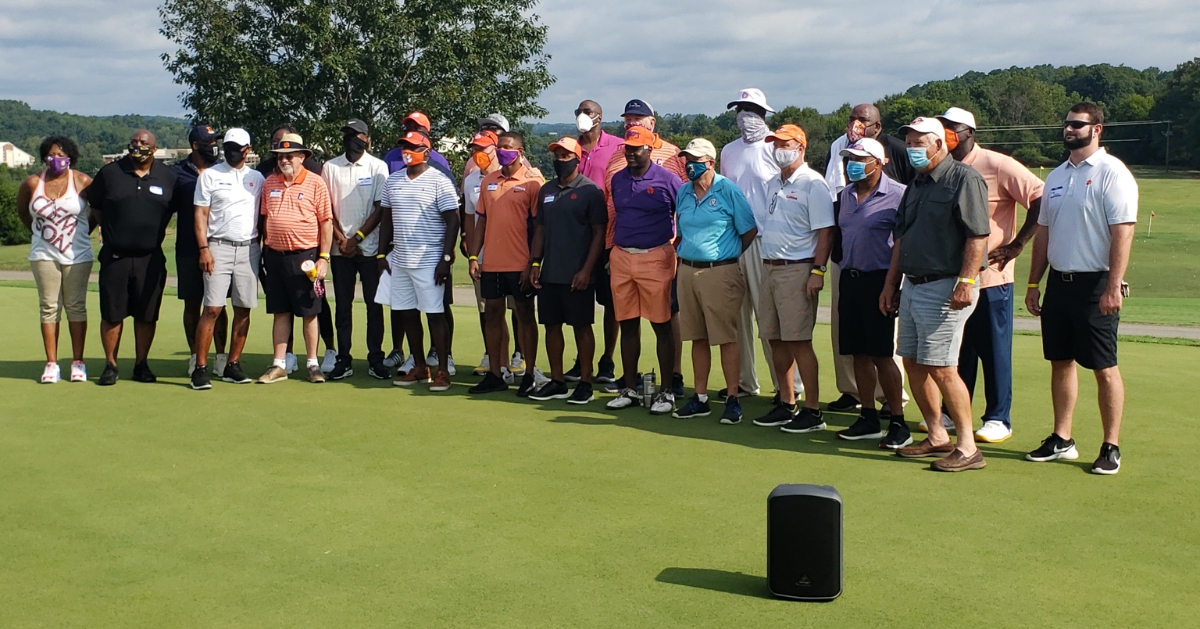 Clemson legends pose at the tournament two years ago.