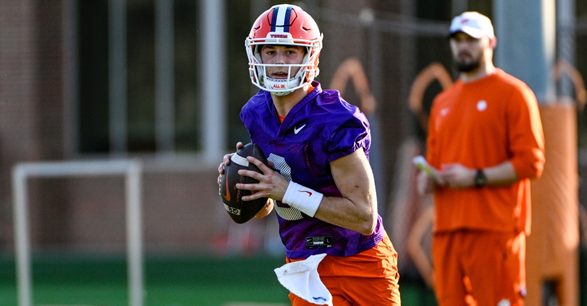 Cade Klubnik takes his first snaps in front of a Clemson crowd today. 