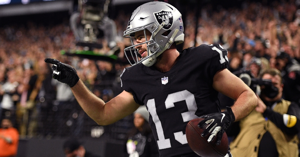Hunter Renfrow and the Raiders secured a spot last weekend and head to Cincinnati. (USA TODAY Sports/Orlando Ramirez)