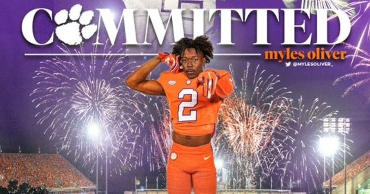 Oliver committed after getting a look at Clemson's campus this weekend.